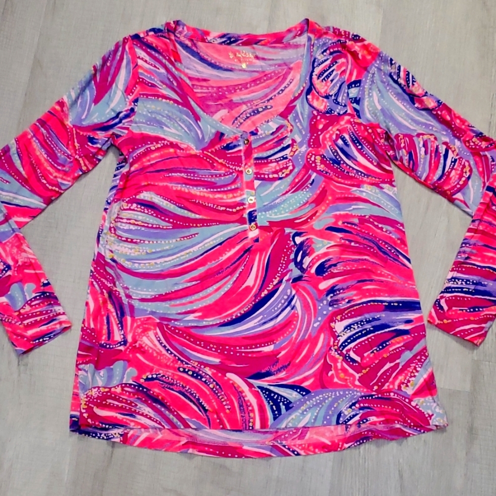 Lilly Pulitzer pink long sleeve top Size Small